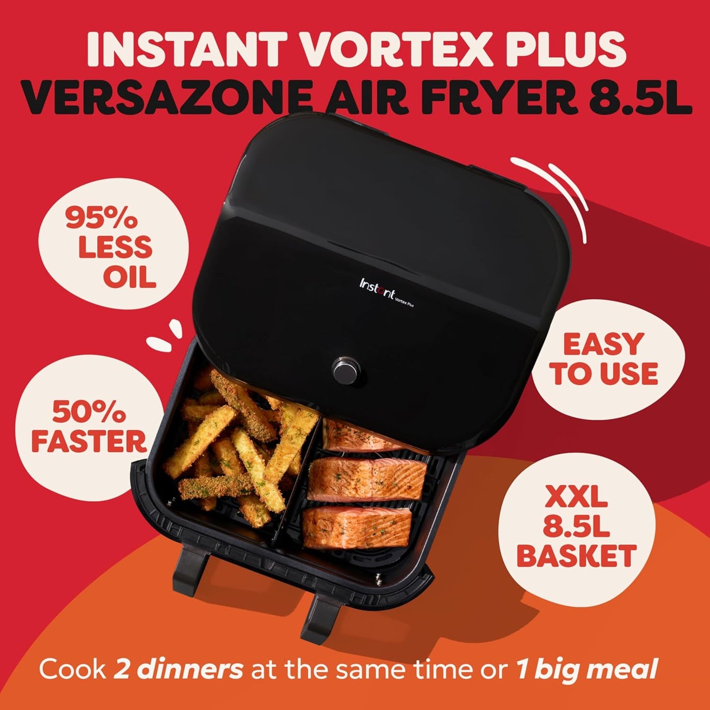 Instant Pot - Versazone Dual Black Air Fryer - Large 8.5L