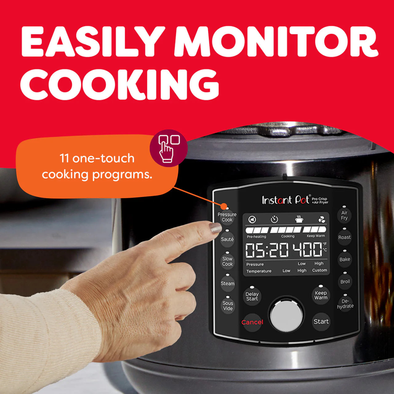 Instant Pot® Pro™ Crisp & Air Fryer 8QT Multi-Use Pressure Cooker and Air Fryer