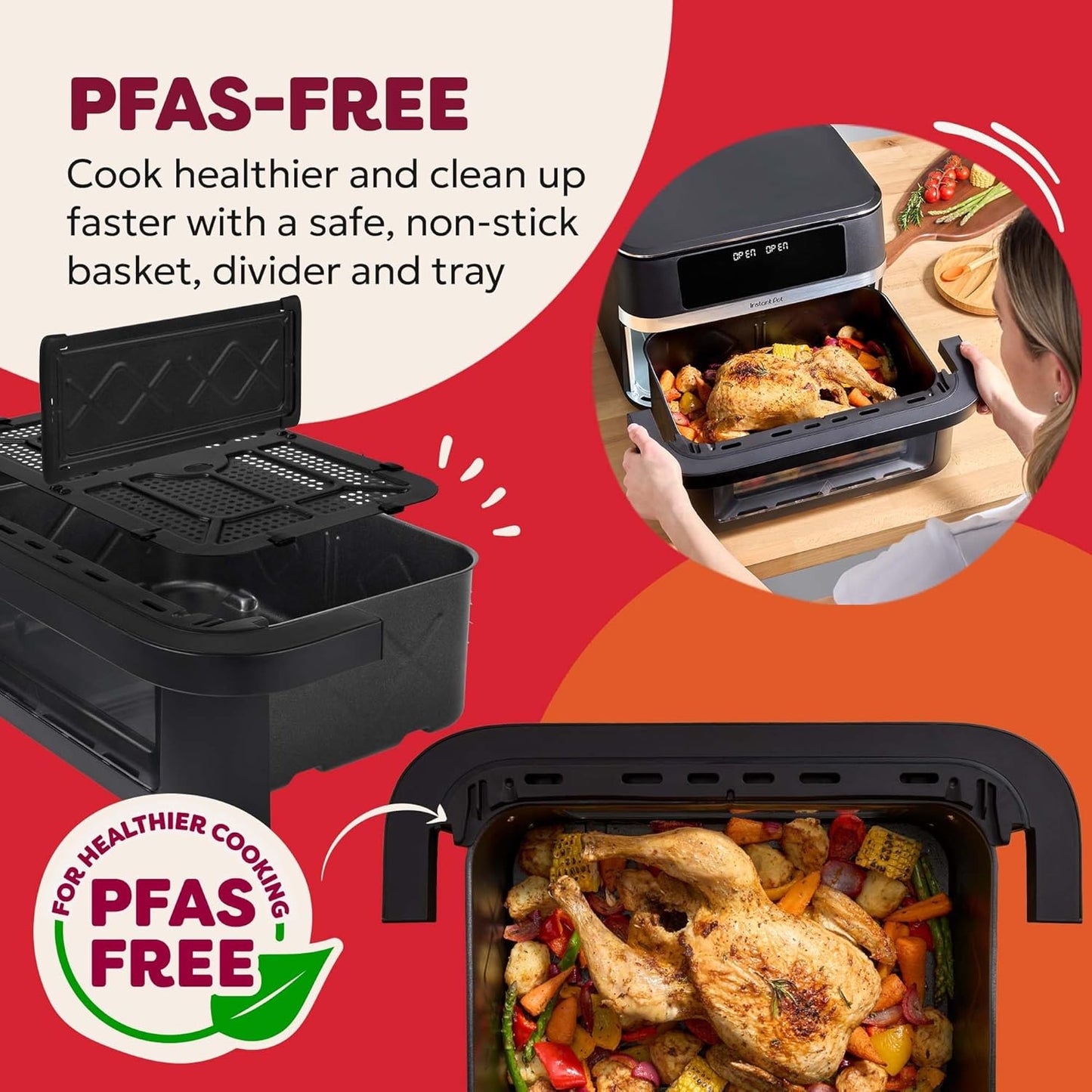 Instant Pot Vortex VersaZone 12L Air Fryer, PFAS Free, Large