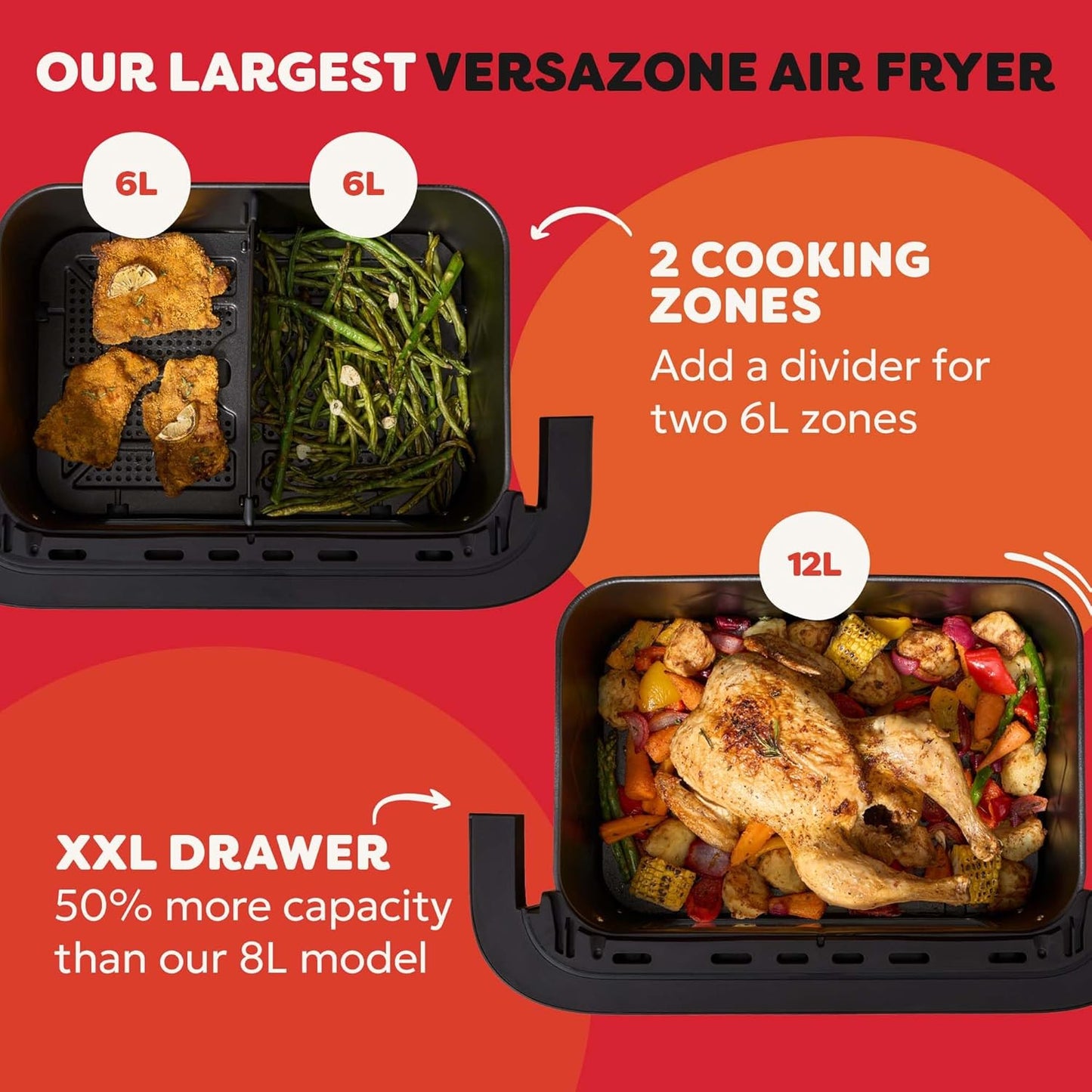 Instant Pot Vortex VersaZone 12L Air Fryer, PFAS Free, Large
