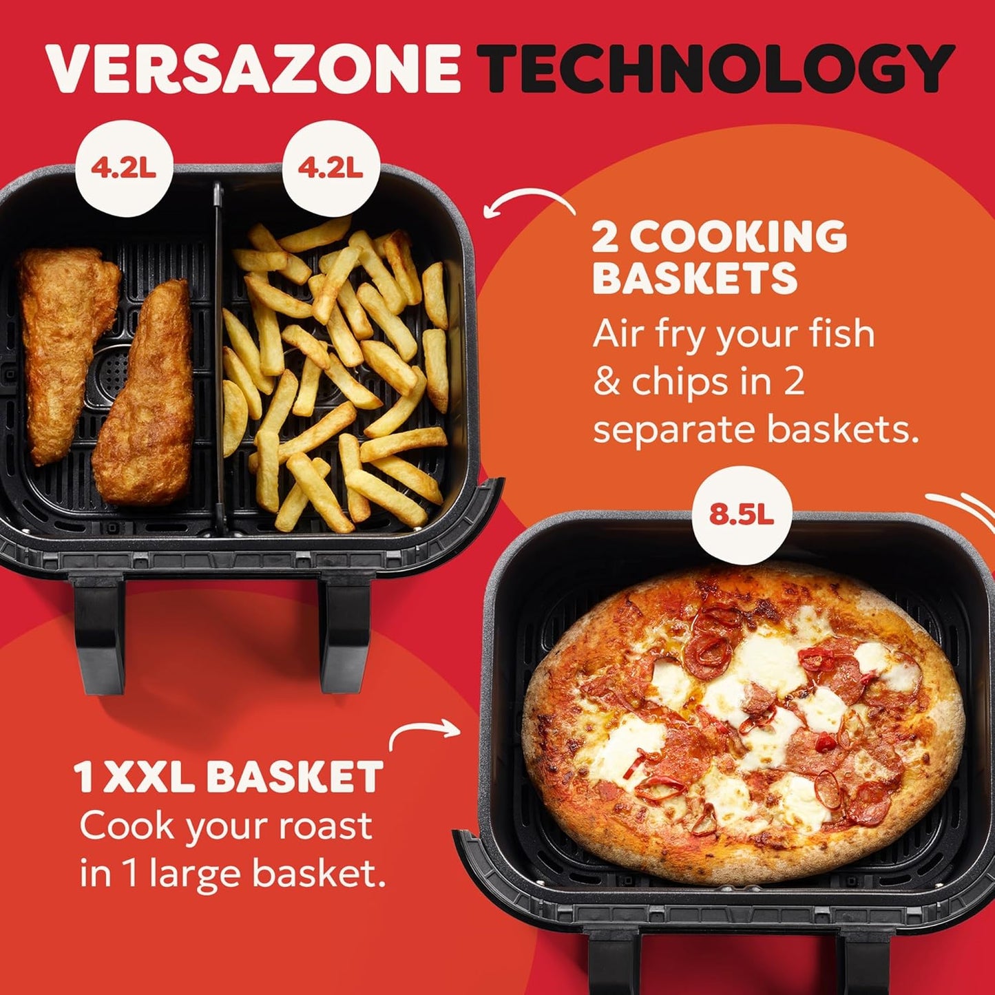Instant Pot - Versazone Dual Black Air Fryer - Large 8.5L