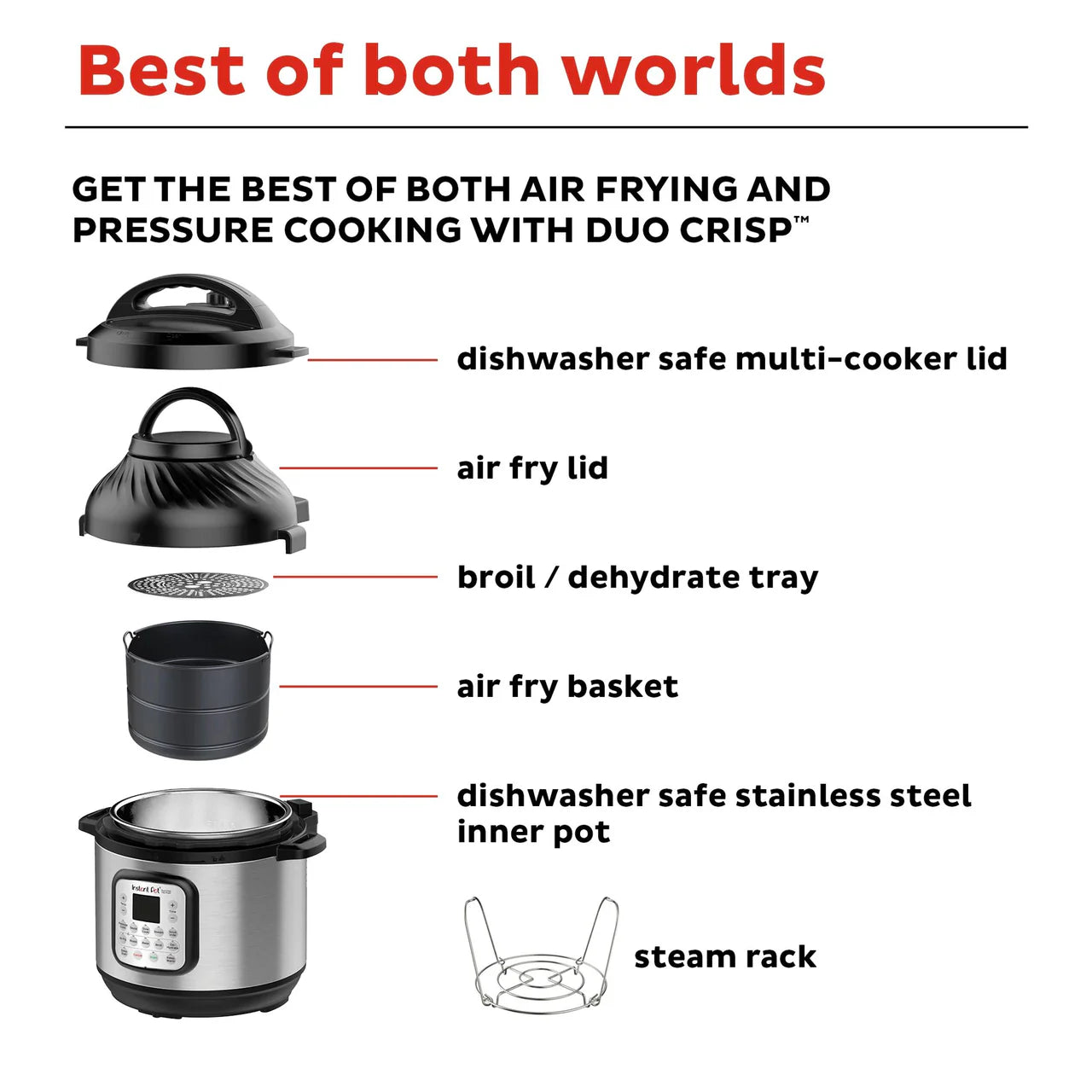 Instant Pot® Duo™ Crisp™ + Air Fryer 6QT Multi-Use Pressure Cooker